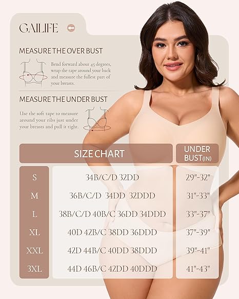 Gailife Wireless Jelly Bra Support Bra for Women Seamless No Underwire Comfort Push-Up Full Coverage T-Shirt Bra - Image 4