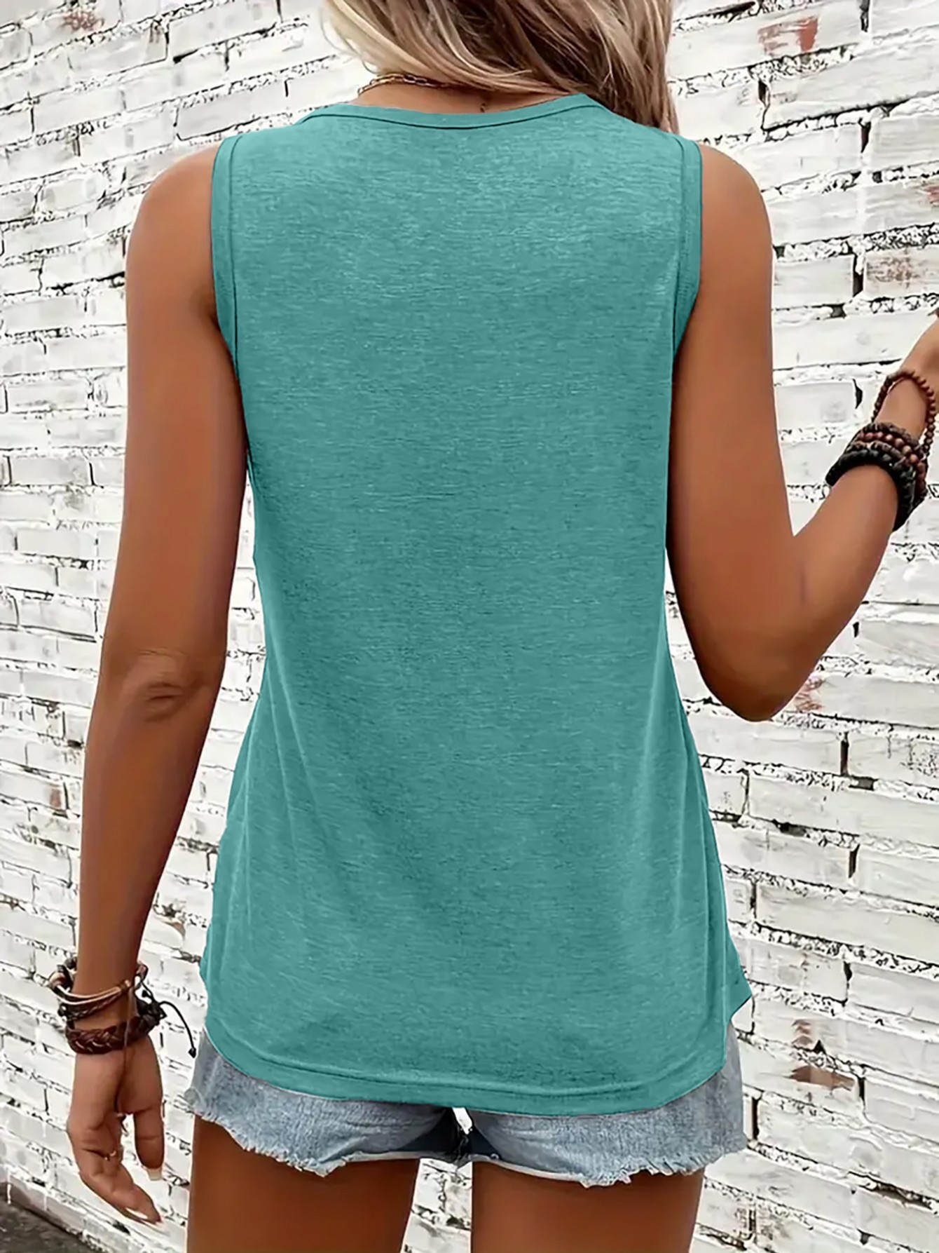 Women'S Letter Brazil Football Print Round Neck Sleeveless Vest, Women'S Sports Casual Top, Spring And Summer Wear Alone Or As a Base, Soft Breathable Elastic Fabric, Loose And Fitness Running Versatile T-Shirt - Image 9