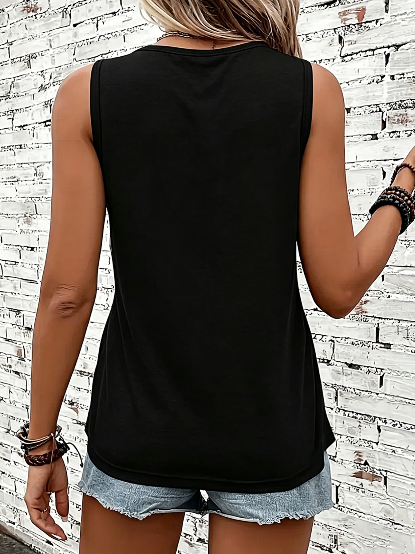 Women's Brazil-Themed Sleeveless Tank Top with Let's Go Brazil Lettering - Casual Round Neck -Compatible Shirt, Machine Washable Opaque Top Suitable for Seasons & Brazilian Outfits - Image 7