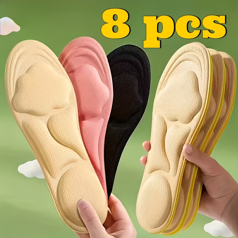 4 Pairs (8pcs) Unisex 6D Cloud-Feel Insoles