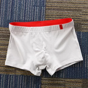 Men's Boxers Breathable and Elastic Comfortable Cotton Underwear Suitable for All Seasons Solid Pattern Design