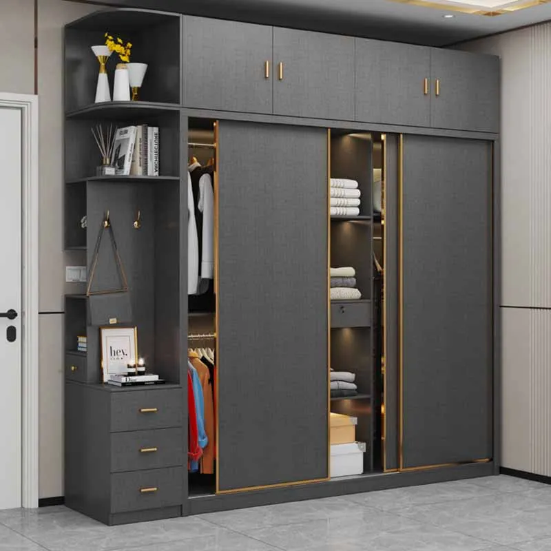 Large Modern European Wardrobe Queen Men Wooden Apartment Shoe Bedroom Wardrobes Living Room Women Ropero Armable Home Furniture - Image 3