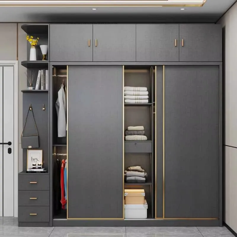 Large Modern European Wardrobe Queen Men Wooden Apartment Shoe Bedroom Wardrobes Living Room Women Ropero Armable Home Furniture - Image 2
