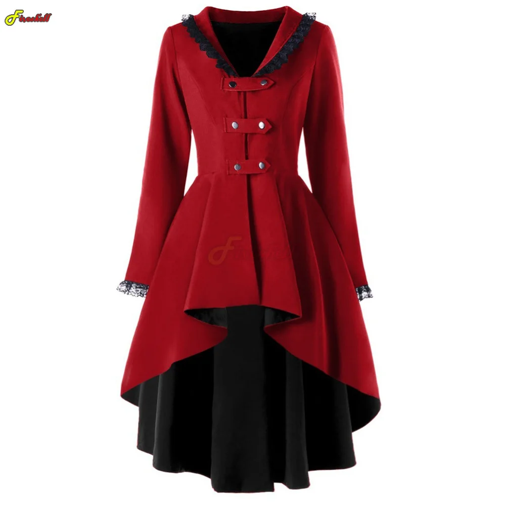 Women Autumn Winter Steampunk Cosplay Night Dress Christmas Victorian Medieval Dance Patry Robe Lace Pathcwork Tuxedo Costumes - Image 6