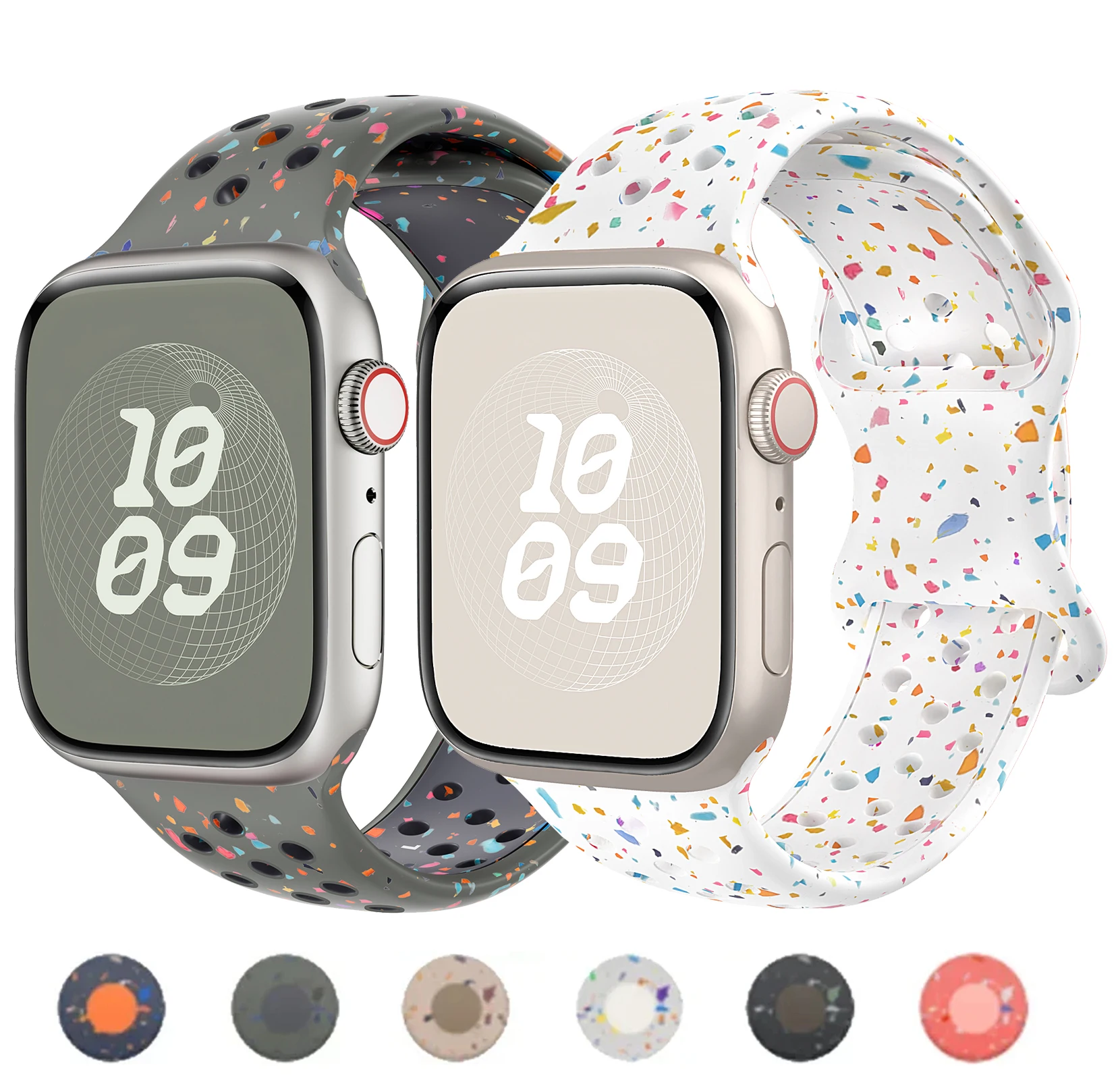 Sport Silicone for Apple watch band 45mm 40mm 44mm 41mm 38mm 49mm Breathable bracelet iwatch Series 9 8 7 6 5 3 SE Ultra 2 Strap