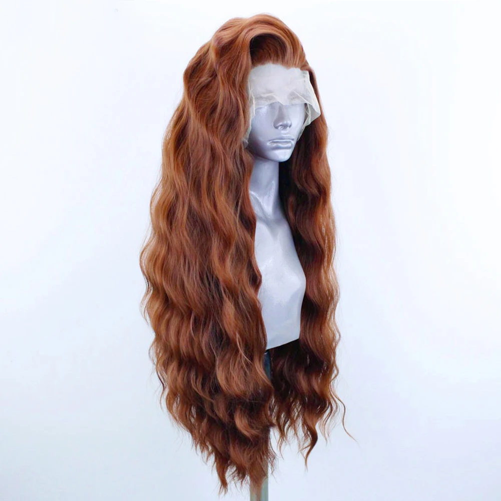 Synthetic Lace Front Wigs for Black Women Natural Hairline Synthetic Hair Lace Wig Long Brown Wig Pre Plucked Baby Hair Cosplay - Image 3