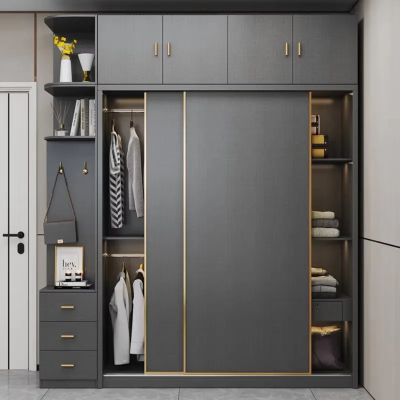 Large Modern European Wardrobe Queen Men Wooden Apartment Shoe Bedroom Wardrobes Living Room Women Ropero Armable Home Furniture - Image 5