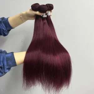 Peruvian 99J Straight Human Hair Bundles Wine Red Human Hair Extenstion Grade 12A Remy Hair 1/3 Pc Straight Human Hair Bundles