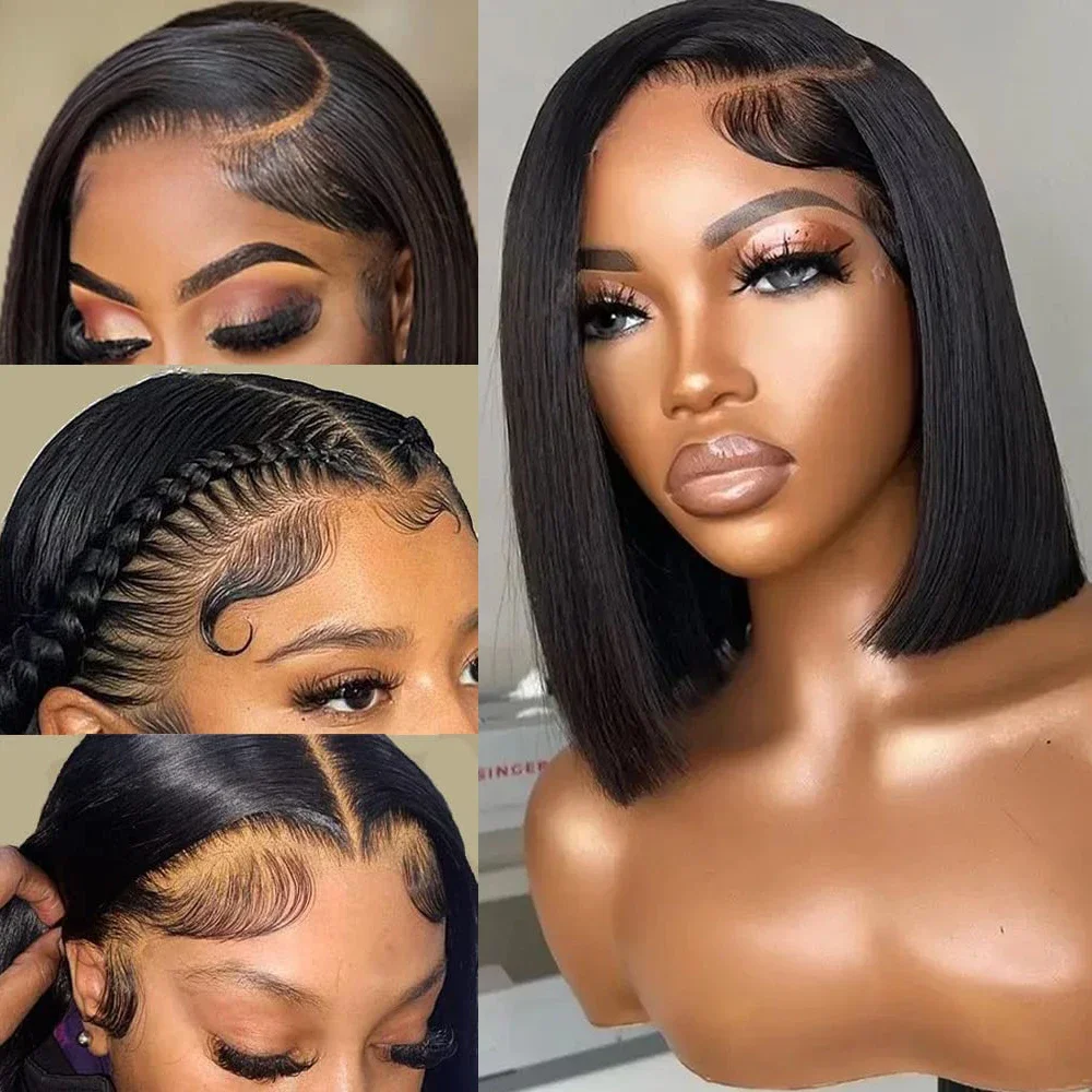 Bob Wig Human Hair 13X4 Lace Frontal Bob Wigs For Black Women Human Hair Glueless Straight Bob Lace Front Wig Natural Color Wigs - Image 2