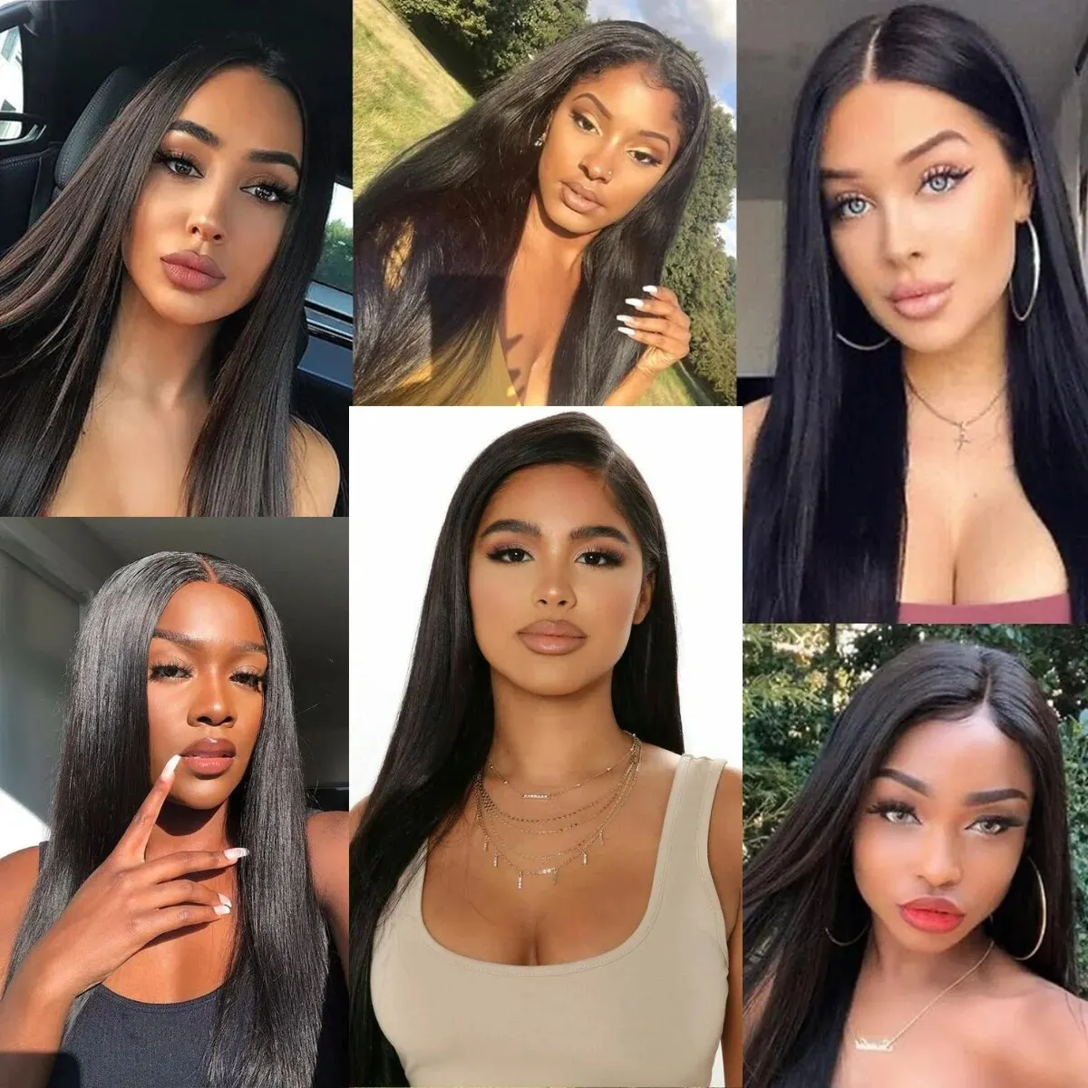 Long Straight Black Lace Front Wig Natural Black Pre Plucked Synthetic HD Lace Front Wig For Women Glueless Heat Resistant Fiber - Image 5