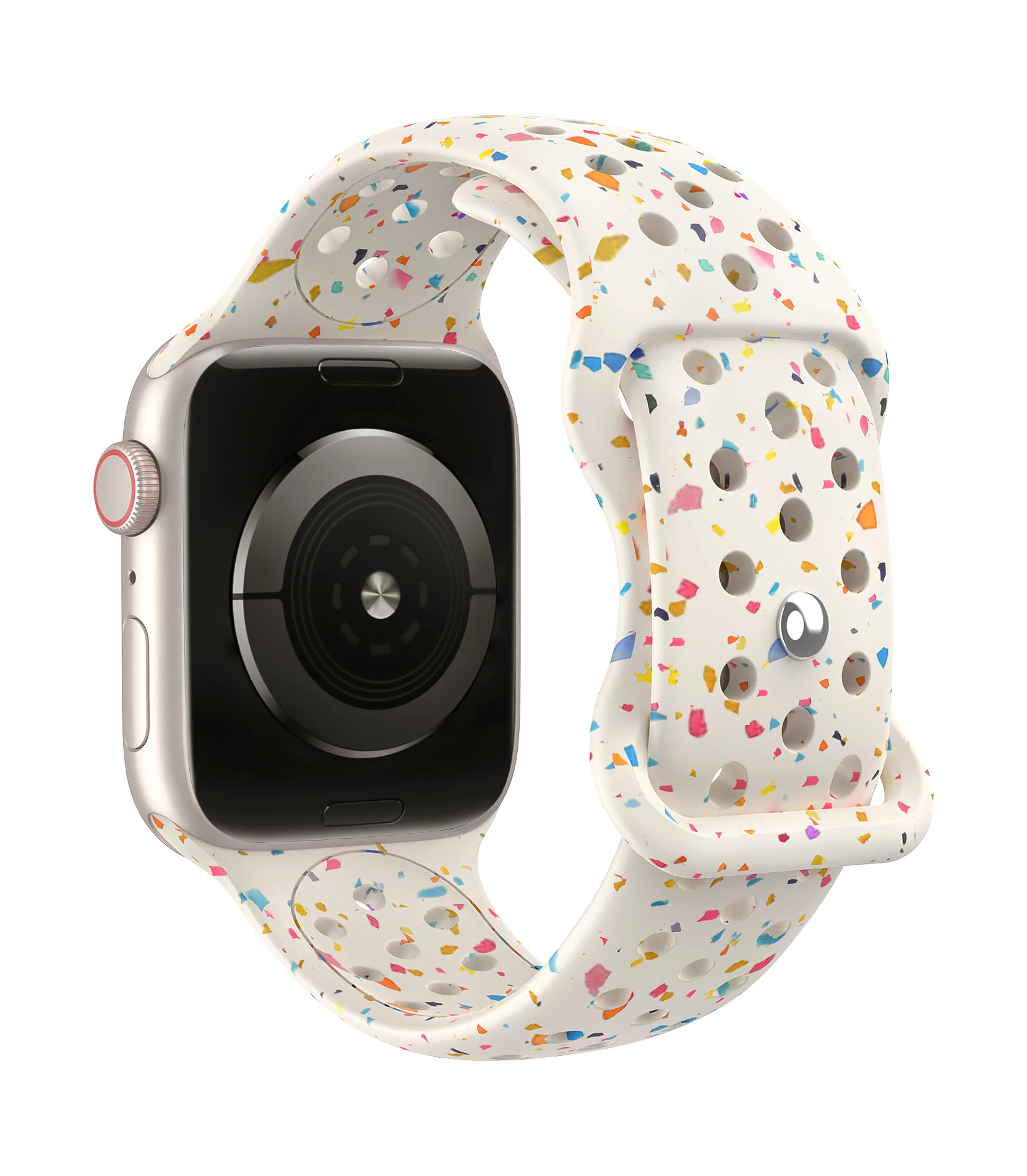 Sport Silicone for Apple watch band 45mm 40mm 44mm 41mm 38mm 49mm Breathable bracelet iwatch Series 9 8 7 6 5 3 SE Ultra 2 Strap - Image 2
