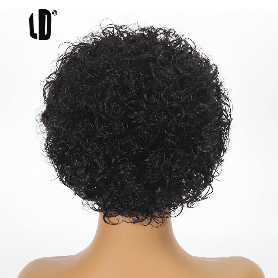 Brazilian Human Hair Wig For Black Women Afro Curly Pixie Bob Short Preplucked Hairline 13X1 Hd Lace Front Bob Water Wave Wig - Image 3