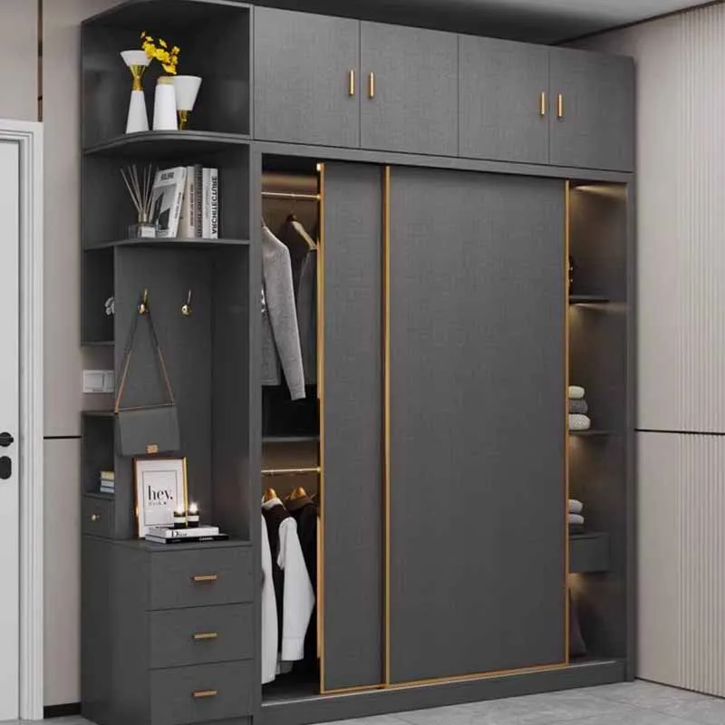 Large Modern European Wardrobe Queen Men Wooden Apartment Shoe Bedroom Wardrobes Living Room Women Ropero Armable Home Furniture - Image 4