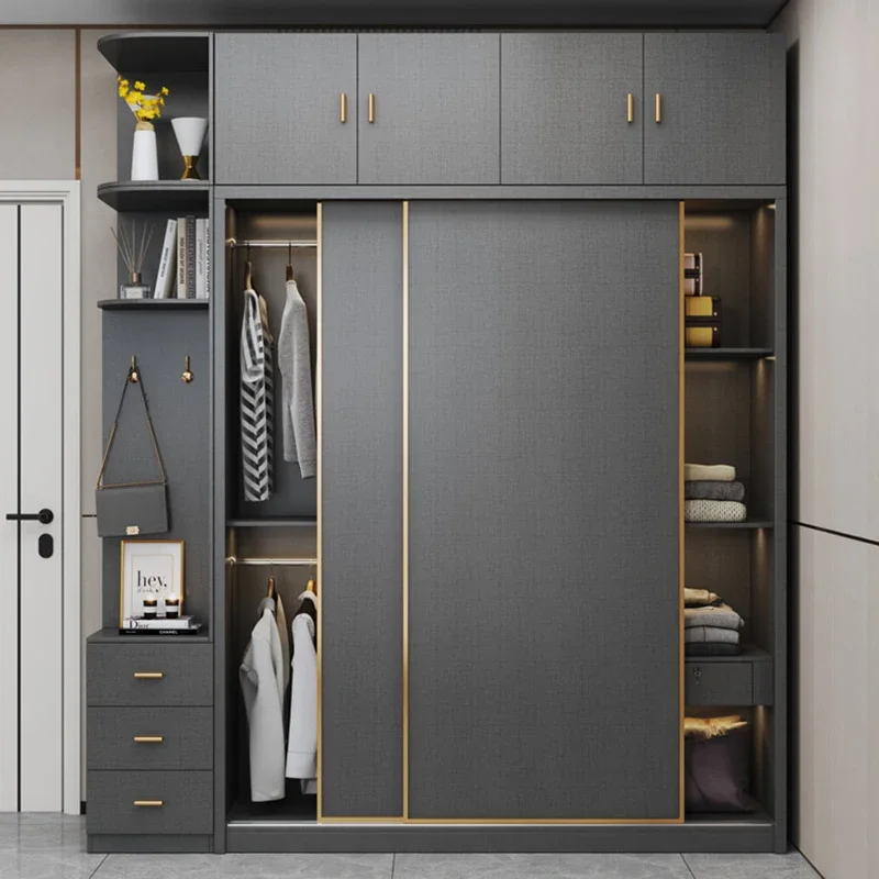 Large Modern European Wardrobe Queen Men Wooden Apartment Shoe Bedroom Wardrobes Living Room Women Ropero Armable Home Furniture - Image 5