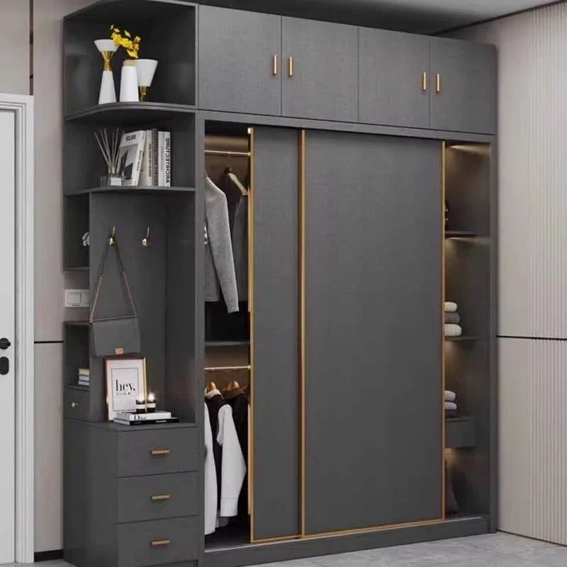 Large Modern European Wardrobe Queen Men Wooden Apartment Shoe Bedroom Wardrobes Living Room Women Ropero Armable Home Furniture - Image 4