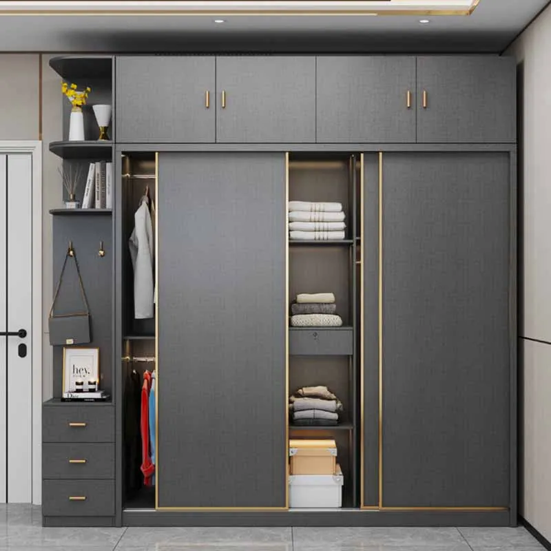 Large Modern European Wardrobe Queen Men Wooden Apartment Shoe Bedroom Wardrobes Living Room Women Ropero Armable Home Furniture - Image 2