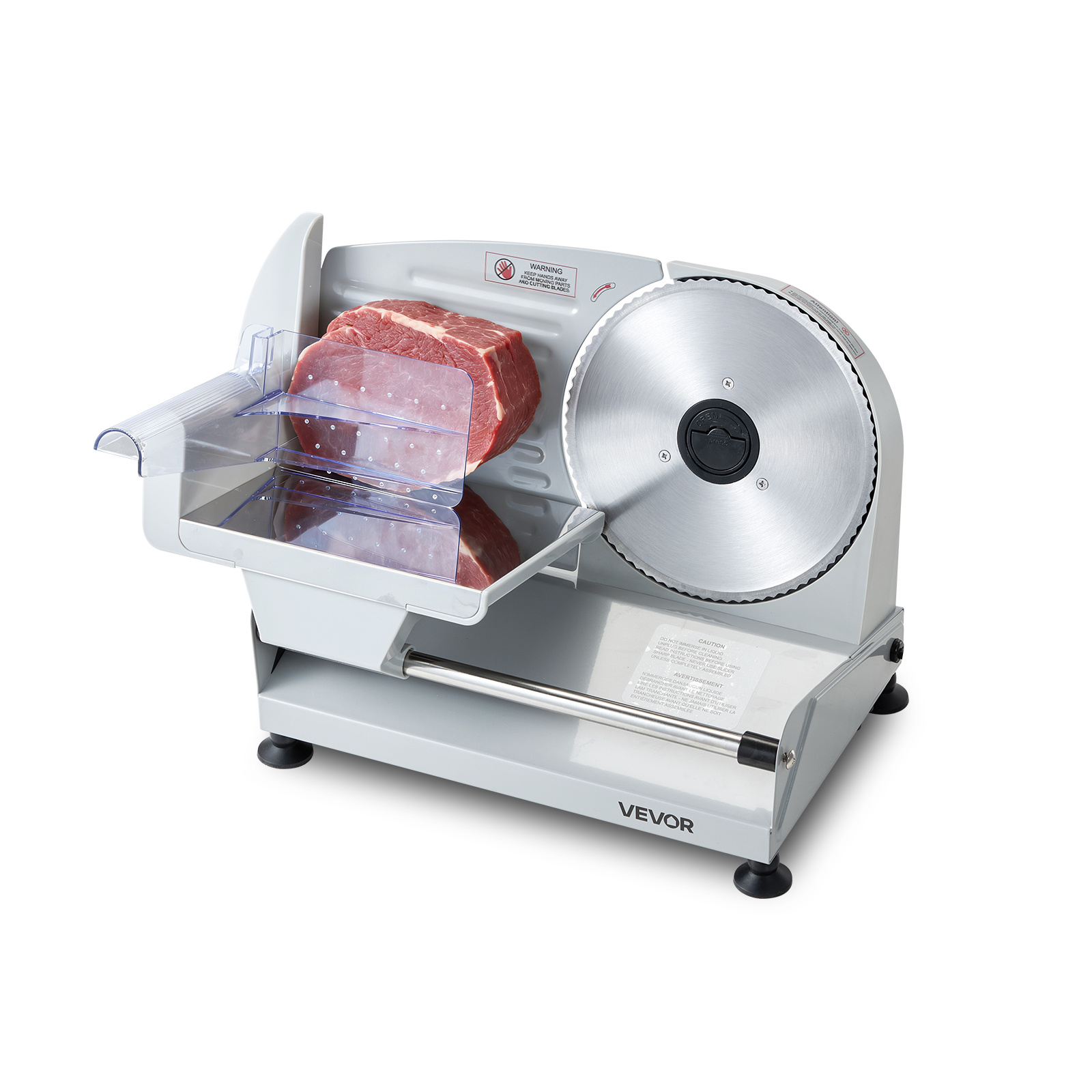 VEVOR Meat Slicer, 7.5" Electric Deli Slicer with SUS420 Blade & 0-0.6" Adjustable Thickness, 200W Home Food-Slicer for Frozen Meat, Ham, Baguett, Steak - Image 4