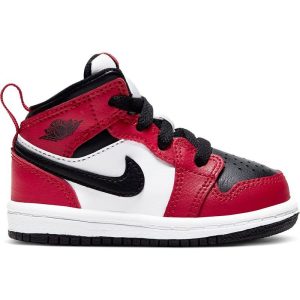 Toddler's Jordan 1 Mid Black/Black-Gym Red (640735 069)