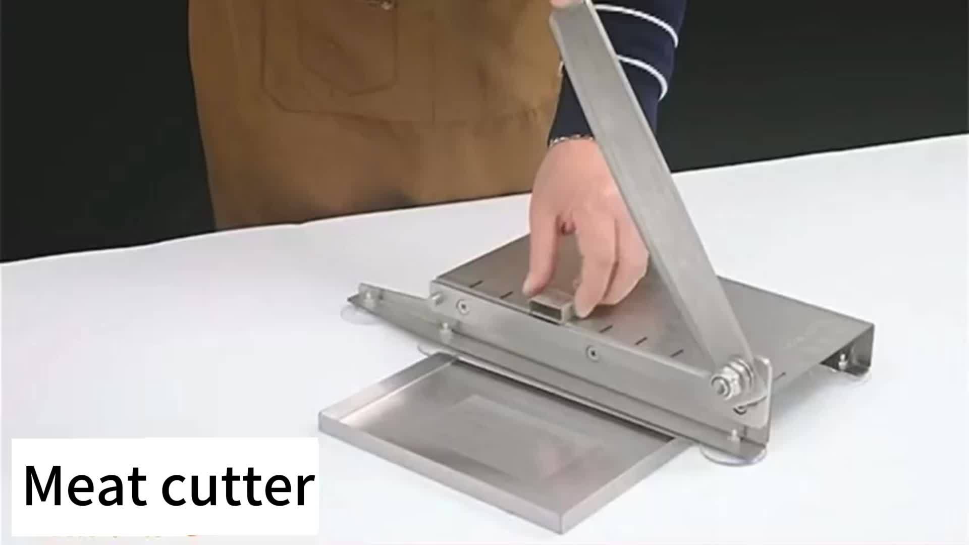Easy Clean Stainless Steel Manual Meat Slicer and Bone Cutter - Non-Slip Base, Adjustable Blade, Rectangular Blade, Adjustable Thickness, Easily Cut Frozen Beef, Chops, Fruits and Vegetables - for Home Kitchens and Delis, Meat Grinder, Kitchen Gadget - Image 12