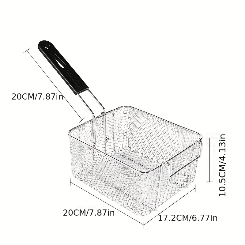 Multi-Functional Stainless Steel Fry Basket with Foldable Handle, Heat-Resistant Mesh, Suitable for Fries, Chicken Wings, and Snacks, Easy to Clean, Cooking Tool for Home and Commercial Kitchens, Frying Tool, Compact Cooking Tool, Easy-Clean Basket - Image 9