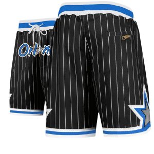 Men'S Orlando Black Basketball Shorts Pockets Retro Mesh Embroidered Quick Dry Breathable Sweatpants for Party Festival Gift