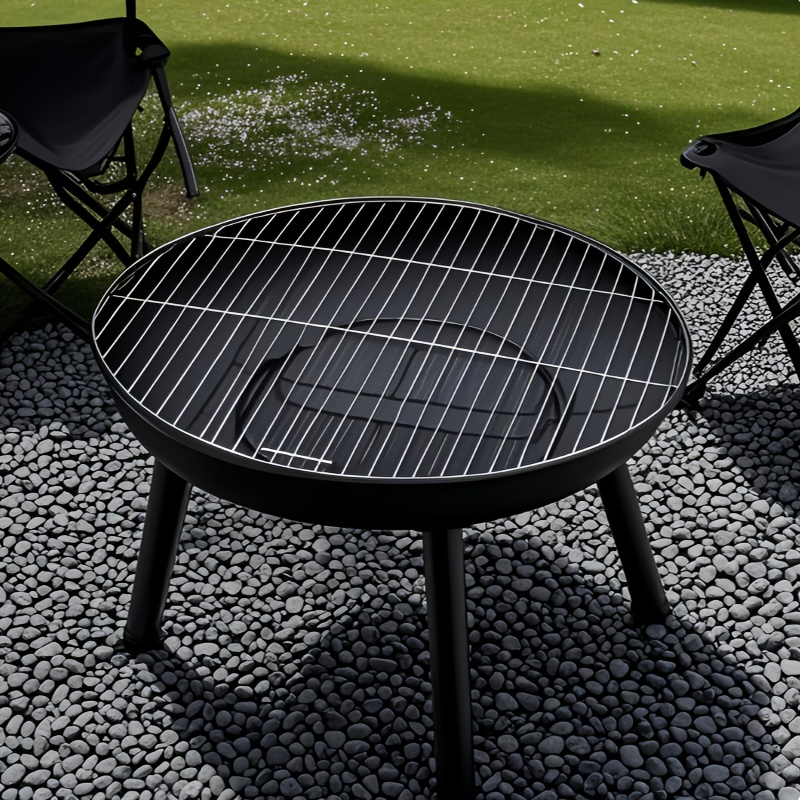 1 Set Foldable Outdoor Camping Fire Pit, Charcoal Stove, Wood-Burning Heater, Portable Design with Carbon Steel Base & Solid Iron Grate, Integrated Handle, Includes Bonus Mesh Net and Fire Hook – Ideal for Camping, Heating, and Multi-Scene Use - Image 7