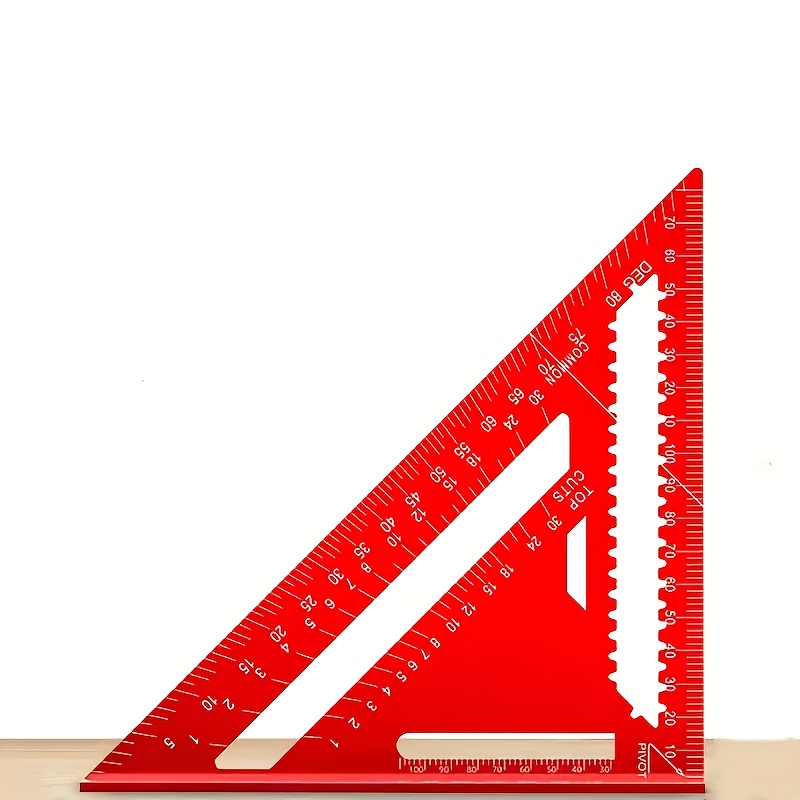 Precision Woodworking Square - Red Triangle Ruler with Serrated Edge for Accurate Measurement, Home Improvement And Design Projects, Ideal Woodworking Tool Random Color - Image 7