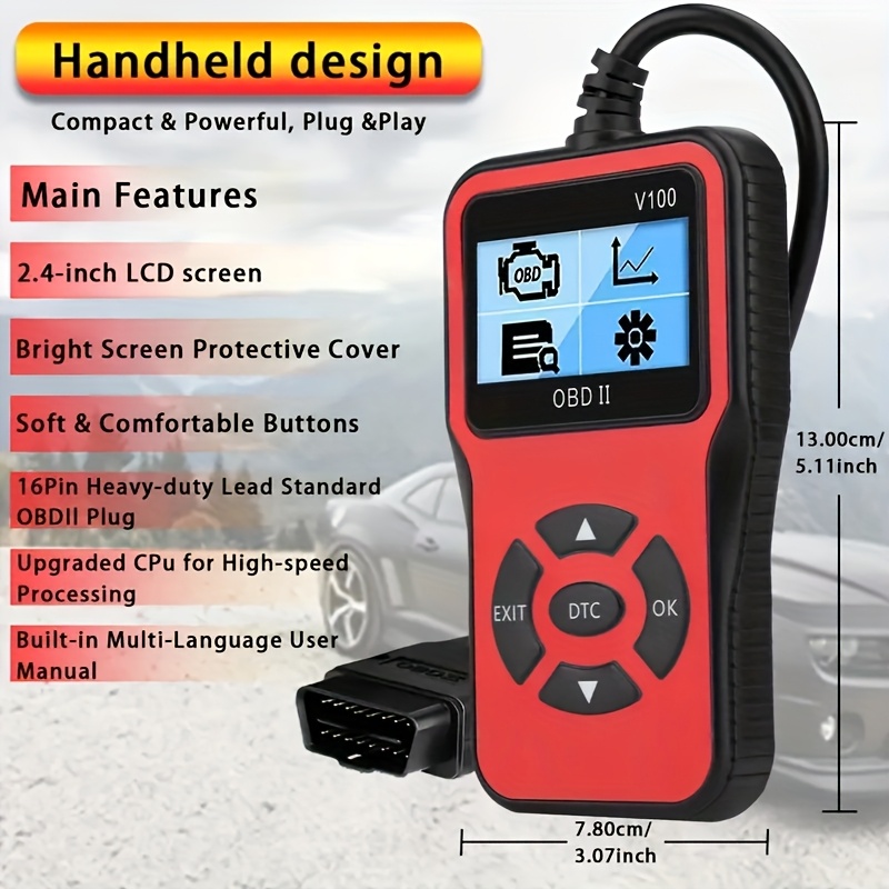 USB Powered OBD2 Car Scanner V100 - Engine Fault Code Reader & Diagnostic Tool - Compatible with All Vehicles Since 1996, Up to 36V, Without Battery - Image 10