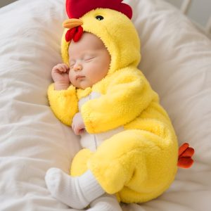 Tolo Rabbit Yellow Chick Jumpsuit - Soft Warm Winter Outfit with Chickens Feet & Beak, Easy On/Off Onesie, Machine Washable Photoshoots & Casual Attire, Perfect for, Outfit for Rabbit, Bunny, Bunny Outfits, Perfect for Outdoor