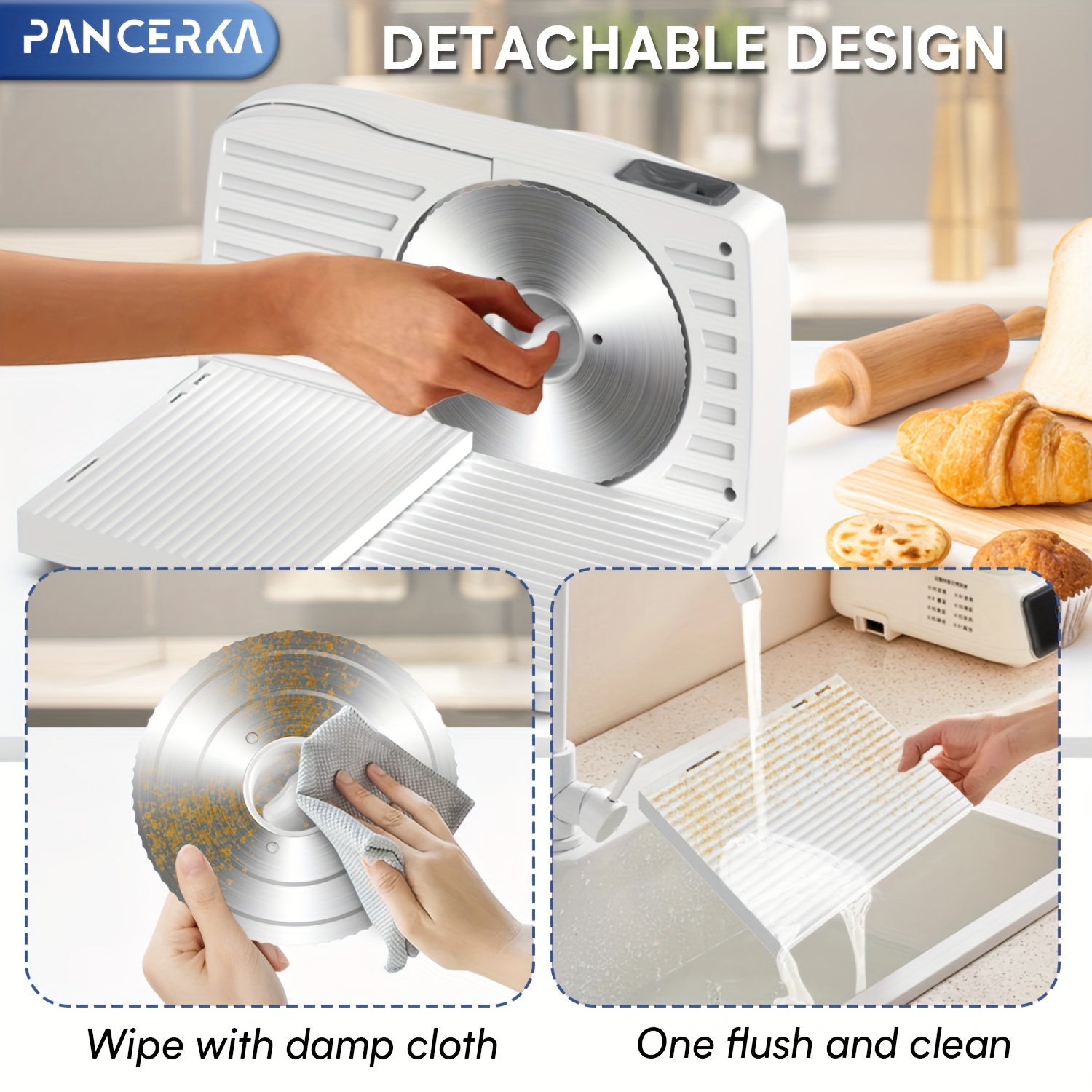 PANCERKA 1pc Electric Meat Slicer, 0-15Mm Adjustable Thickness, Suitable for Home And Commercial Use, Cutting Deli Food, Meat, Vegetables, Fruits, Lamb Slicer/Meat Cutter/Electric Bread Slicer/Meat Slicer Machine/Halloween & Christmas Gift - Image 11