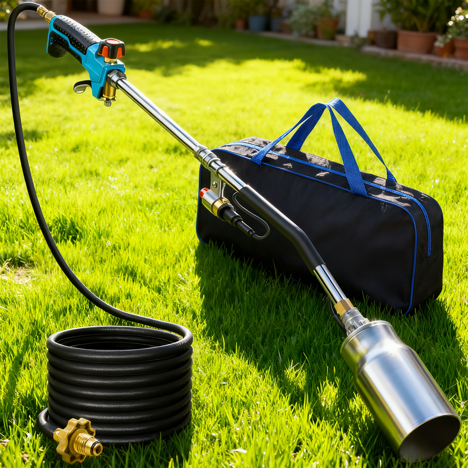 10ft Propane Weed Torch Kit, High-Output Professional Flamethrower for Weeding Roofing Ice Snow, Heavy Duty Blow Torch with Self Igniter And Long Hose, Perfect Father's Day Gift - Image 6