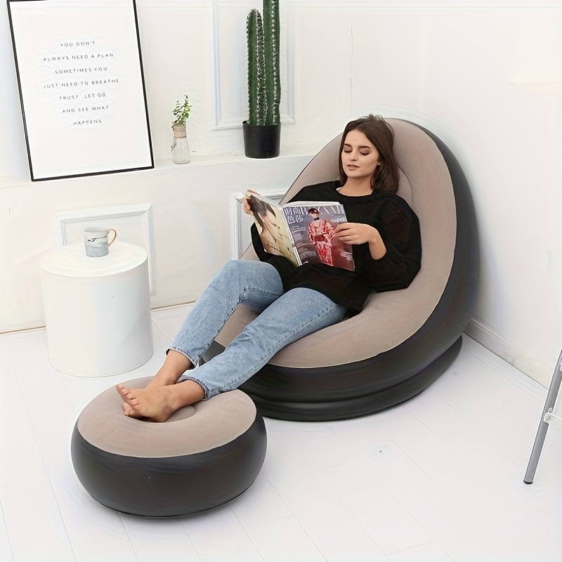 Inflatable Sofa Chair Thickened Lazy Sofa Bedroom Home Leisure Single Portable Outdoor Sofa Bed
