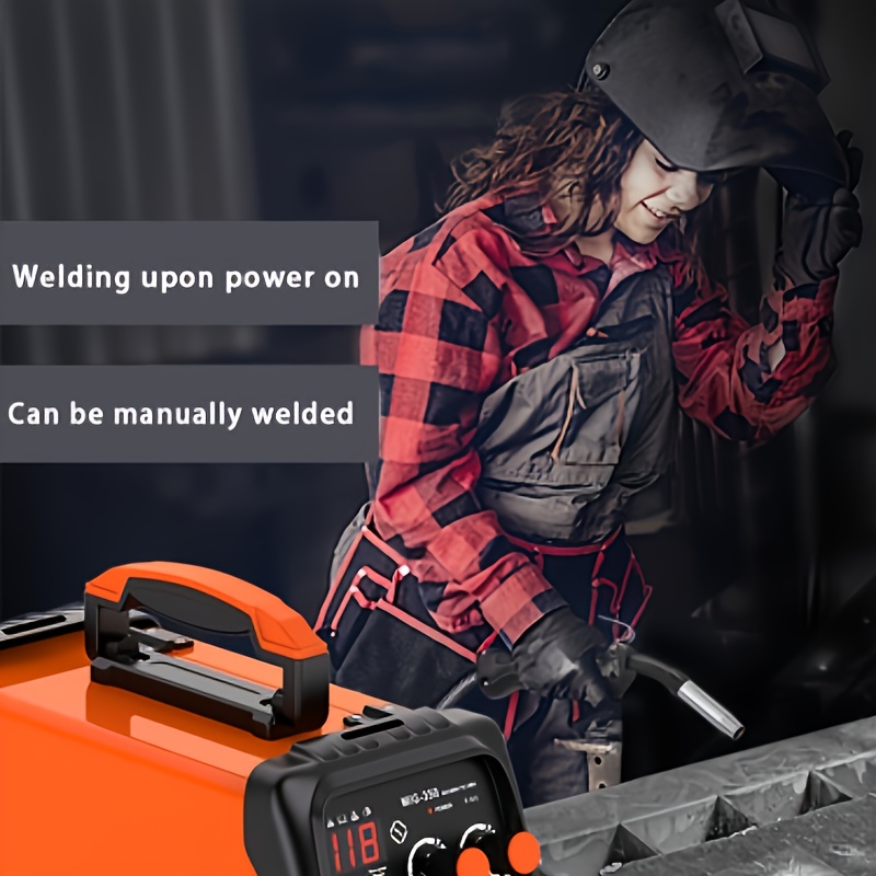 MIG-350/MIG-250 3 In 1 Welding Machine, 110V 60Hz 105A Gasless MIG/Stick ARC Welder With Orange Rubber Case, Complete Starter Kit Include Welding Wire, Rods, Mask Gloves, Portable Welder For Beginners Home Industrial Repair - Image 3