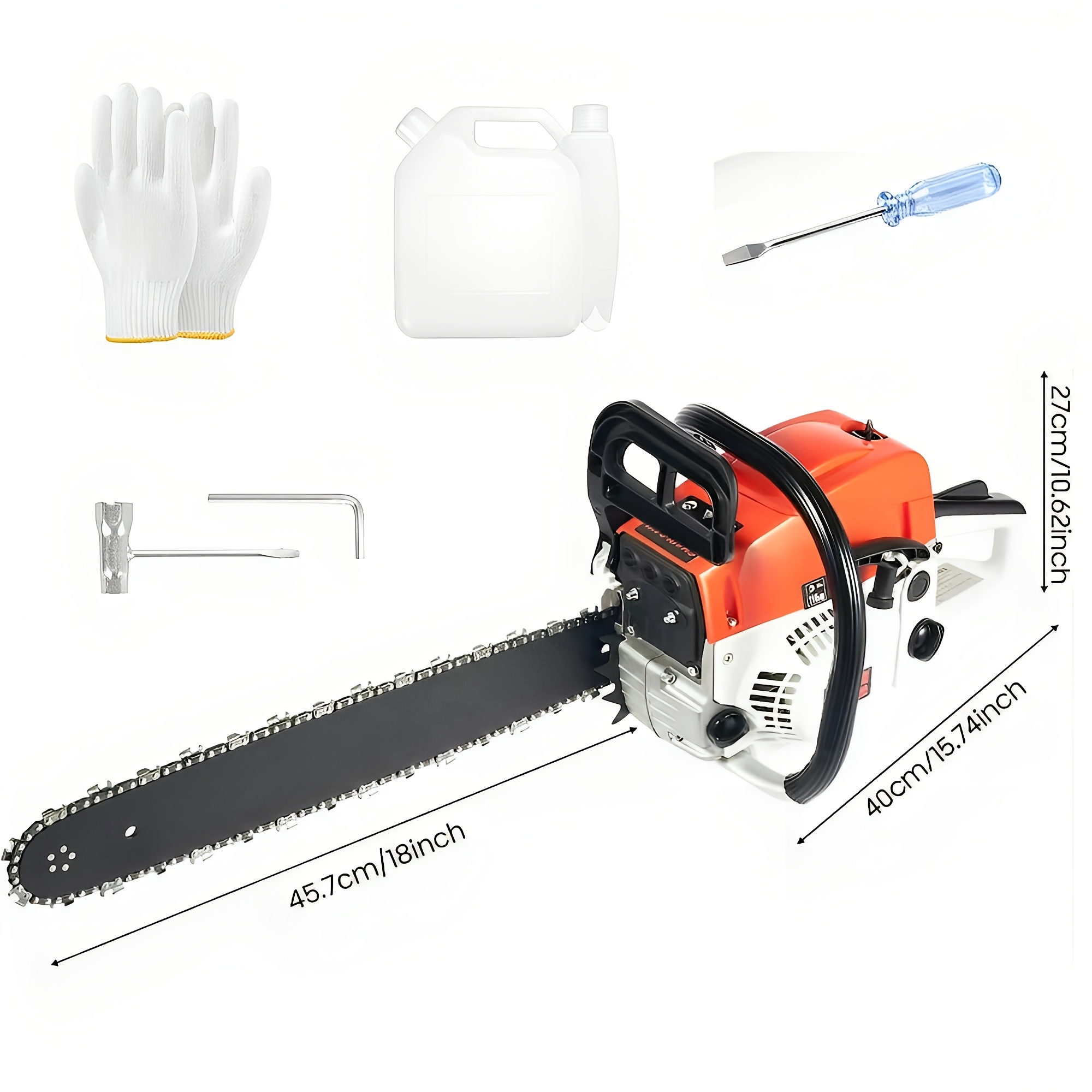 Professional 62CC Gasoline Chainsaw 20 Inch Chain Powerful 2-Stroke Motor for Heavy Duty Wood Cutting Logging Farm Use Durable Quiet Safe with Anti-Vibration Handle Additions Included - Image 6