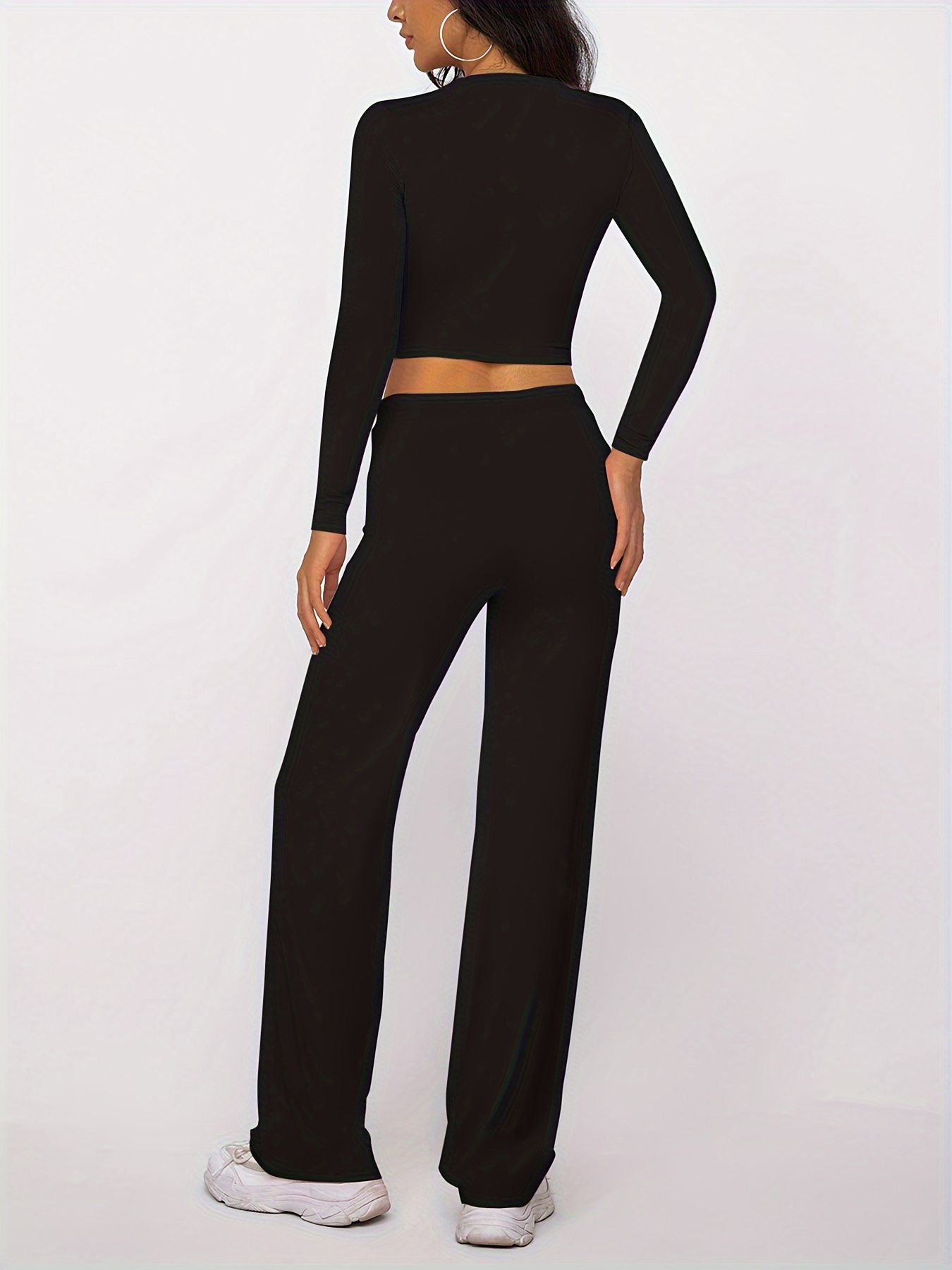 Kardashian-Inspired Modal Long Sleeve Ribbed Drawstring Home Wear Set - Image 10