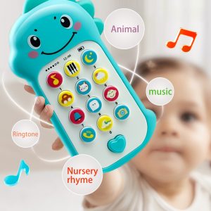1pc Dinosaur Music Phone Toy with Light And Sound, Baby Early Education Toy, Halloween Christmas Kids Gift, Random Color Shipped