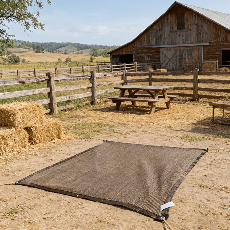 Shade Cloth, 90% Sunshade Rate Gardening Sunscreen Net, with Buckle Mesh Tarpaulin, Suitable for Plant Cover/Patio Sunshade/Garden Pergola/Greenhouse/Carport Kennel, Coffee Brown, 1pc - Image 7