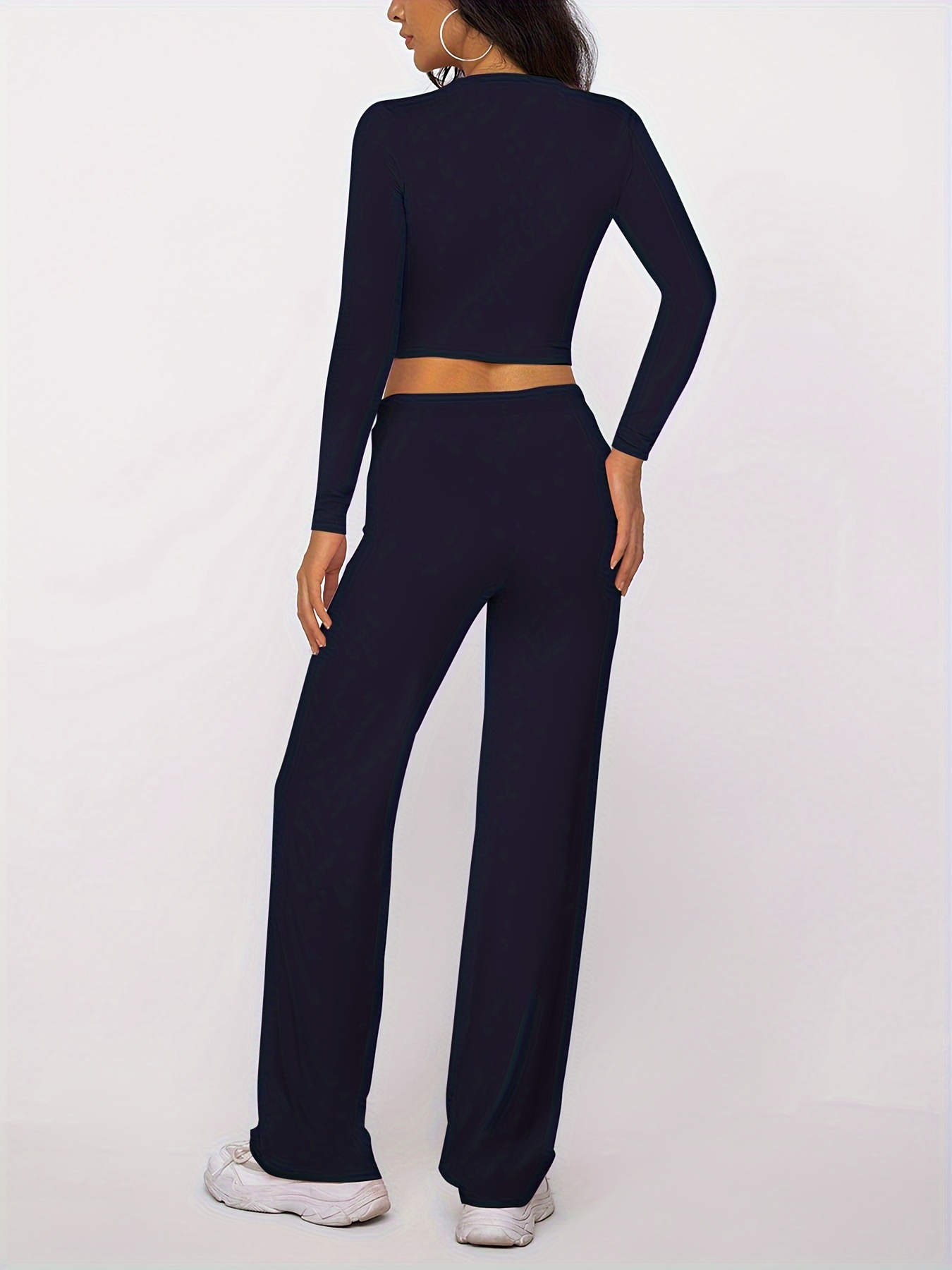 Kardashian-Inspired Modal Long Sleeve Ribbed Drawstring Home Wear Set - Image 8
