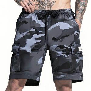 Men's Camouflage Cargo Shorts - Summer Loose Quick-Dry Casual Beach and Outdoor Activity Wear