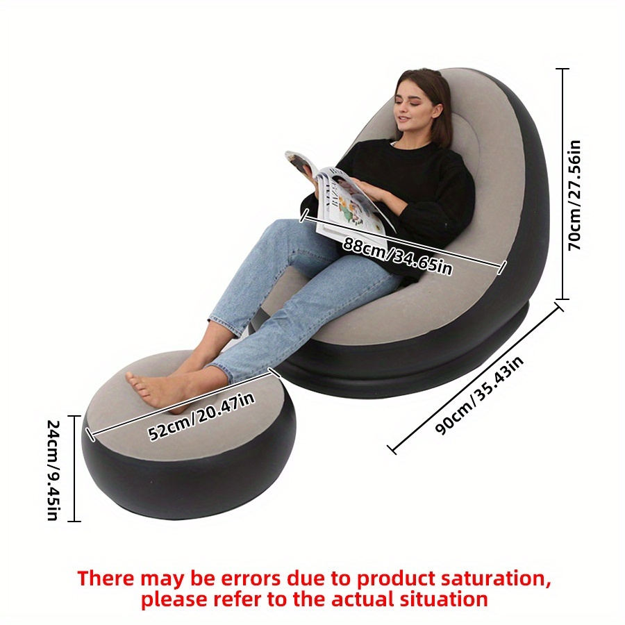 Inflatable Sofa Chair Thickened Lazy Sofa Bedroom Home Leisure Single Portable Outdoor Sofa Bed - Image 3