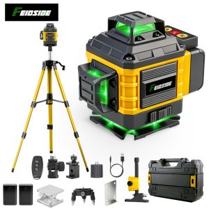 Professional 16-Line Laser Level 360 Self Leveling, 2x 3000mAh Batteries | Remote | Laser Level with 39"Adjustable Tripod, Lazer Leveler Tool for Picture Hanging, Construction, Tile, Renovation, Wall Floor Alignment,laser Level with Tripod
