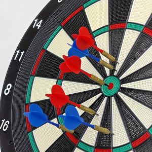 18-Inch Premium Black Safety Dartboard with 6 Exquisite Dart Set and 20 Soft-Tipped Darts - Ideal for Sports Training, Competitions, and Casual Use, Suitable for Indoor/Outdoor, Without Battery
