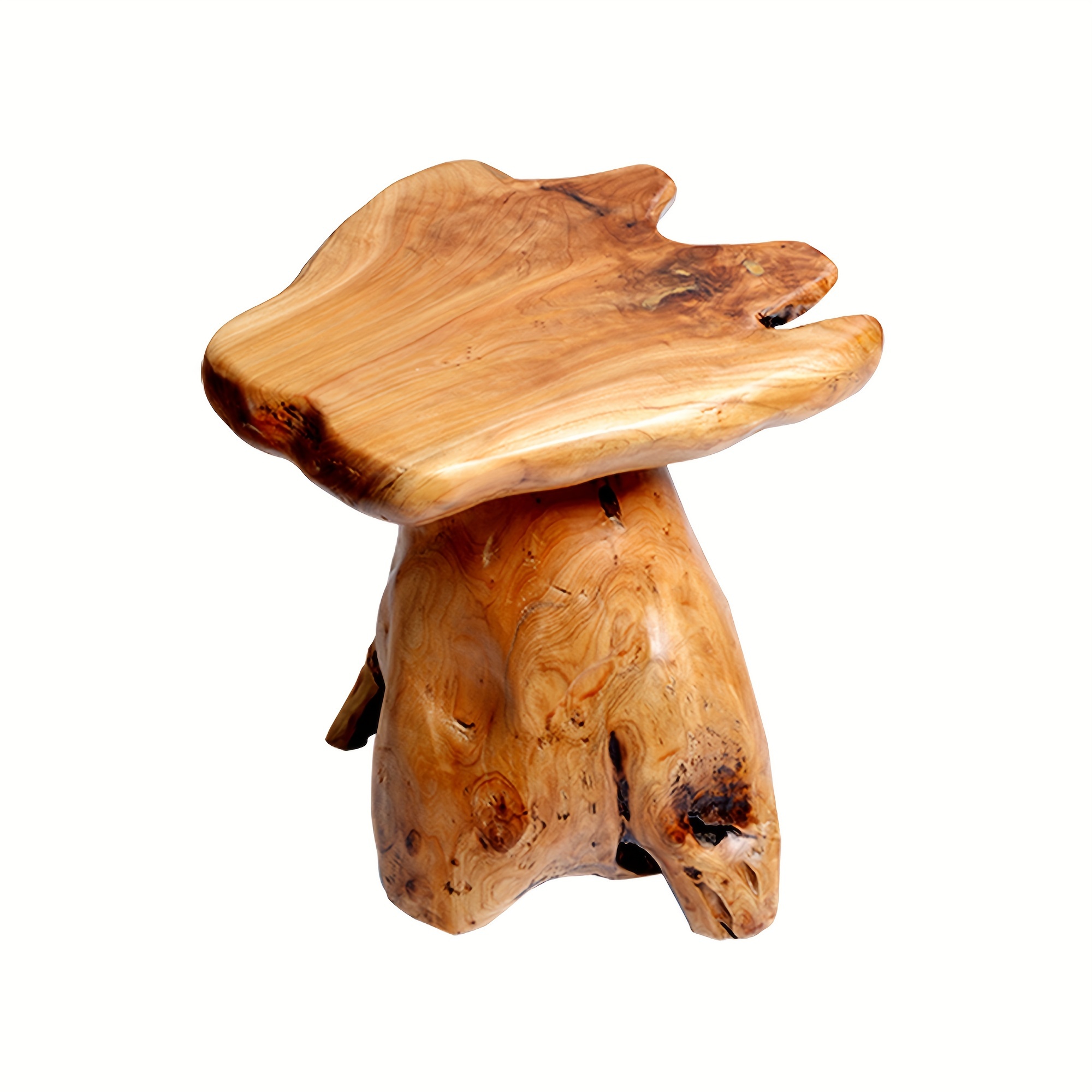 1pc Natural Edge Solid Fir Wood Stool - Rustic Tree Stump Design Indoor/Outdoor Side Table, 280lb Weight Capacity, High Quality Easy-Clean Surface, Versatile for Home, Restaurant, Patio, Living Room Decor, Indoor Outdoor Furniture | Natural Aesthetic | Durable Construction, Solid Wood Furniture - Image 9
