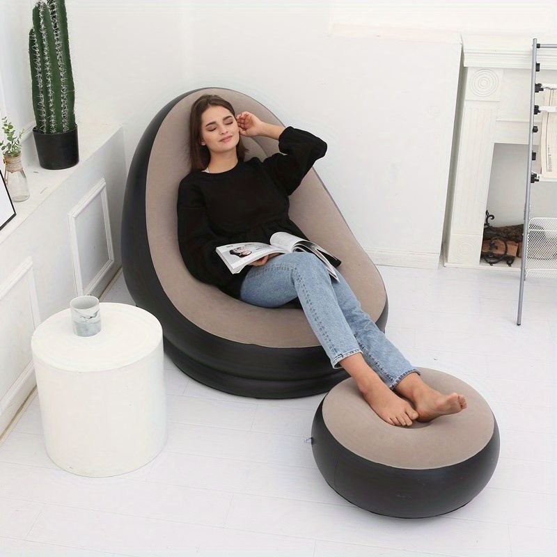 Inflatable Sofa Chair Thickened Lazy Sofa Bedroom Home Leisure Single Portable Outdoor Sofa Bed - Image 2