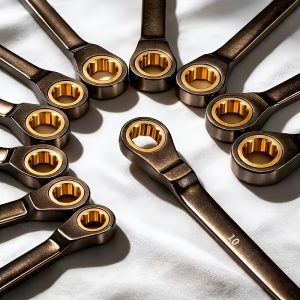 11pcs Wrench Set, Black Nickel Ratchet Wrench, 72-tooth Precision Gear Is More Practical-open and Closed End Design, Chrome Vanadium Steel Durable Material, Ergonomic Grip. Suitable for Car, Bicycle and Home Maintenance (including 1 Black Nickel