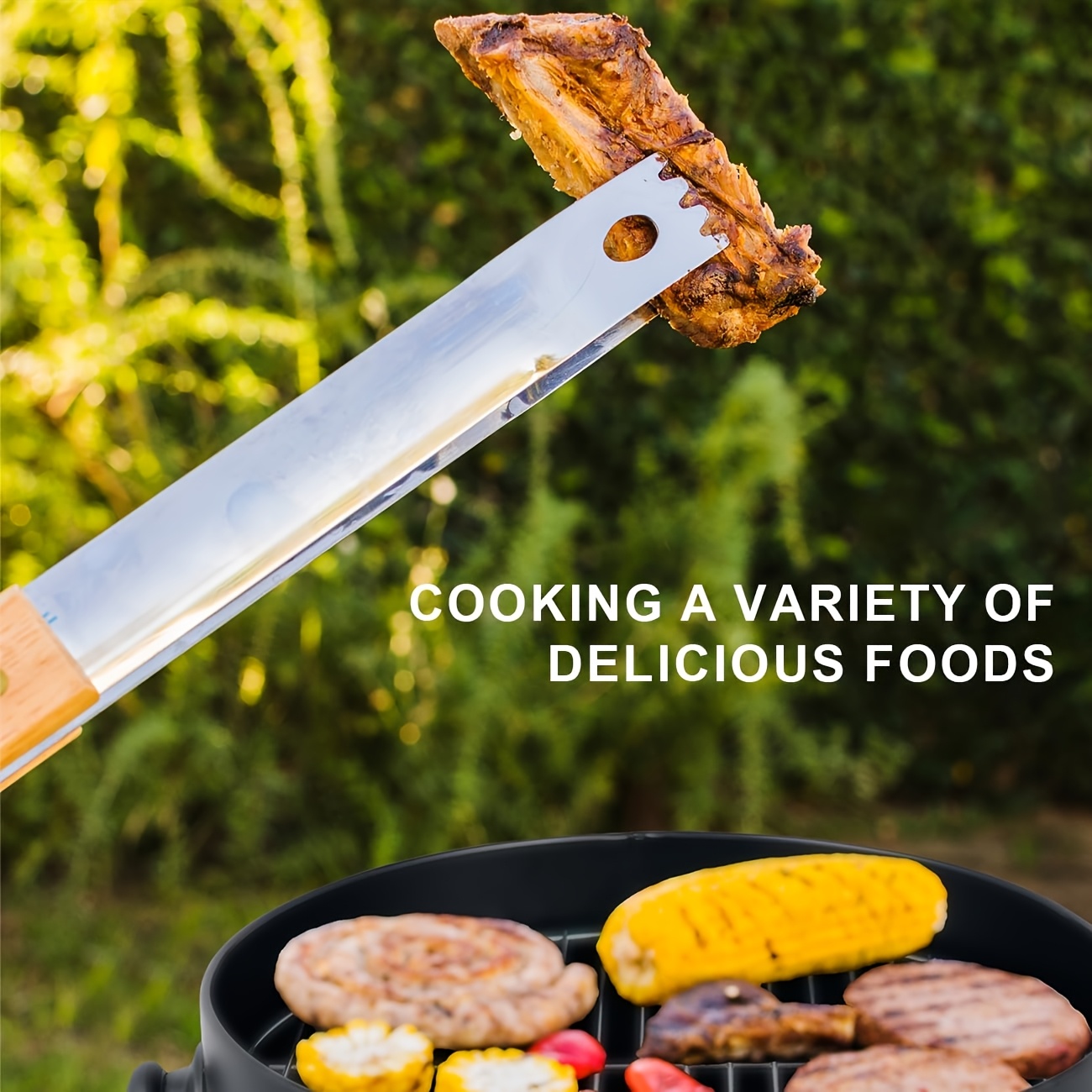 Vertical Charcoal Smoker Grill - 17-Inch 3-Tiers, Portable Zinc Alloy BBQ Grill with Temperature Control, 3 Cooking Levels & Griddle Top, Includes Handles Grates & Tongs, for Camping Backyard Outdoor Cooking, Compact Design, Durable Construction - Image 5