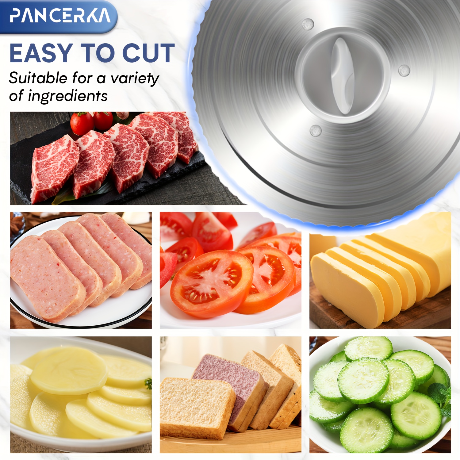 PANCERKA 1pc Electric Meat Slicer, 0-15Mm Adjustable Thickness, Suitable for Home And Commercial Use, Cutting Deli Food, Meat, Vegetables, Fruits, Lamb Slicer/Meat Cutter/Electric Bread Slicer/Meat Slicer Machine/Halloween & Christmas Gift - Image 7