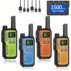 BAOFENG Walkie Talkies for Adults with 22 FRS Channels & LCD Display, VOX Scan/Scan Function, USB-C & Li-ion Battery, for Hiking, Camping, Family, Outdoor, USB- Flashlight (VOX Activation)
