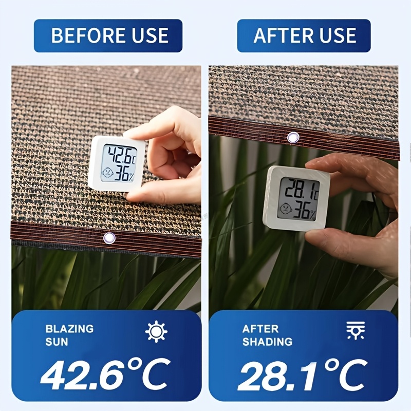 Shade Cloth, 90% Sunshade Rate Gardening Sunscreen Net, with Buckle Mesh Tarpaulin, Suitable for Plant Cover/Patio Sunshade/Garden Pergola/Greenhouse/Carport Kennel, Coffee Brown, 1pc - Image 2