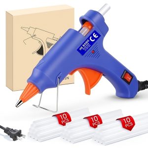 1 Set Crafts Glue Gun 20W Mini Blue Glue Gun with 30pcs Glue Stick 0.27x3.93 Inches